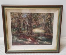 Signed Vintage Painting 'Barna Woods' (26349)