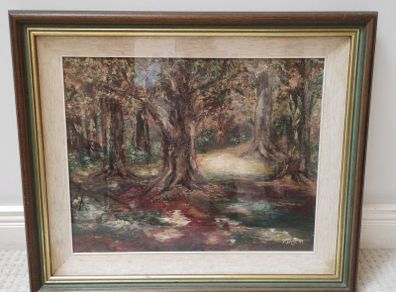 Signed Vintage Painting 'Barna Woods' (26349)