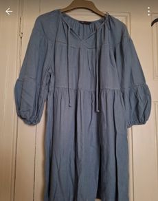 Mid blue linen tunic
