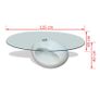 Coffee Table with Oval Glass Top High Gloss White Image 2