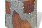 Stool Solid Teak Wood and Resin
