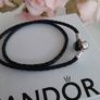 New genuine pandora leather bracelet and star wars charm Image 4
