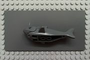 lego animal Shark with Rounded Nose and Debossed Gills with Black Eyes with Eyelids and White Full Circle Glints Pattern