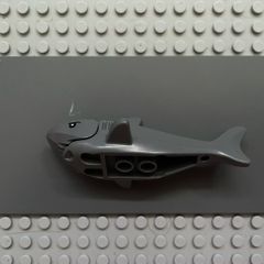 lego animal Shark with Rounded Nose and Debossed Gills with Black Eyes with Eyelids and White Full Circle Glints Pattern