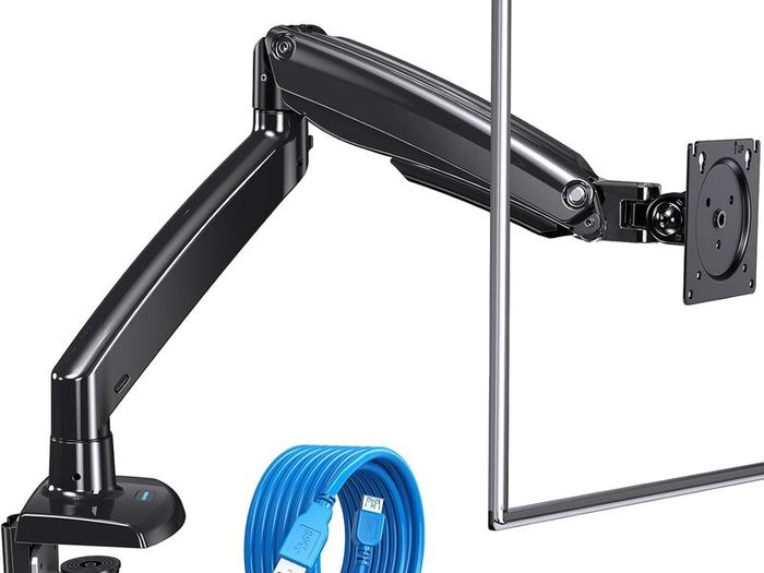 Pair of HUANUO Gas Spring Monitor Mounts 13-49 Screens / Ultrawide Compatible