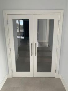 Deanta primed Shaker Clear glass Doors 78x28"