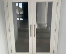 Deanta primed Shaker Clear glass Doors 78x28"