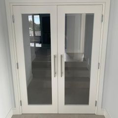 Deanta primed Shaker Clear glass Doors 78x28"