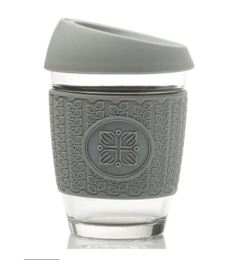 Funk My World - Grey Eco-Friendly Travel Mug Borosilicate Glass - 12oz Barrister Friendly