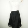 Karen Millen Black White Full Skirted Flower Applique Jacquard Dress Image 3
