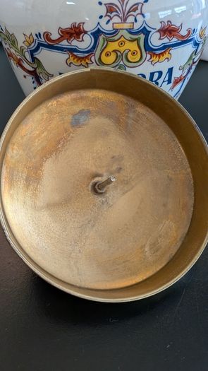 Zenith Gouda 1749 Amphora Pipe Tobacco Jar Humidor Brass Lid Holland c1950