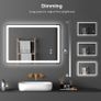 NEW SALE | Bathroom Mirror with LED Lights, 500x700 MM Backlit Illuminated Bathroom Mirror Wall Mounted Multifunction Vanity Mirror with 3 LED Light Color Dimmable and Demister Pad, IP54 Image 5
