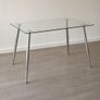 Modern Glass Table with Chrome Steel Frame Image 2