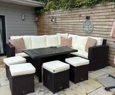 Garden rattan cube furniture