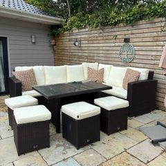 Garden rattan cube furniture