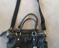 Black Fossil Leather Handbag