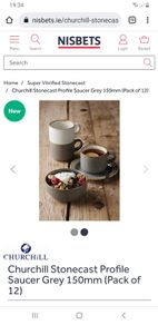 Churchill Stonecast Saucer Grey 160mm Pack of 12 Catering