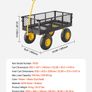 Steel Garden Cart 500lb Capacity Heavy Duty Yard Wagon Cart 10in Tires Image 3