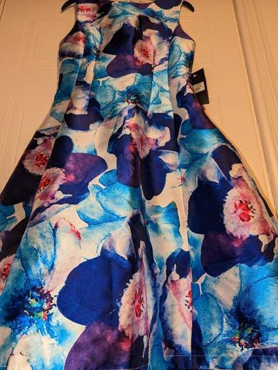 stunning floral midi dress by Marc Angelo