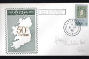 1972 Ireland 50th Anniversary of the First Irish Postage Stamp Commemorative Stamp Illustrated First Day Cover (FDC)