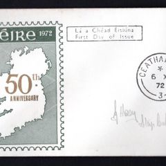 1972 Ireland 50th Anniversary of the First Irish Postage Stamp Commemorative Stamp Illustrated First Day Cover (FDC)