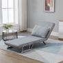 Suedette Adjustable Back Futon Sofa Chair - Grey Image 10