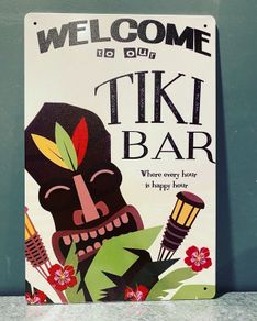 Tiki Bar Tin Metal sign