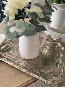 ShabbyChic Vintage Tray with jug filled with flowers