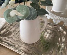 ShabbyChic Vintage Tray with jug filled with flowers