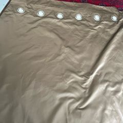 one pair of Gold Satin curtains with dimensions of 100cm width and 90cm high