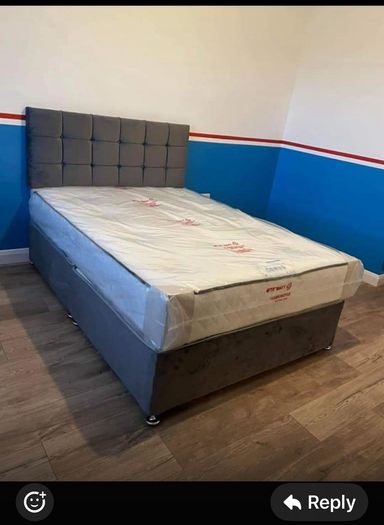 New Divan Beds Instock. All Sizes Available. All Colours Available.. Drawers Option Available. Tufted Memory Foam Mattresses Available