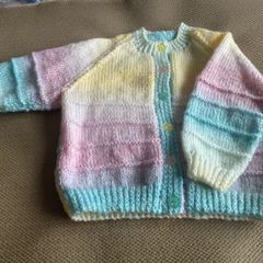 Hand knit baby cardigan
