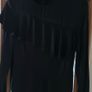 Dilvin Black Ruffle Detail Long Sleeve Playsuit / Romper - Size XS Image 2