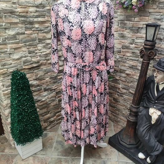 80s vintage Pink Floral dress Ara Ara Modell made in West Germany Postage Included