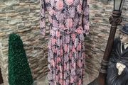 80s vintage Pink Floral dress Ara Ara Modell made in West Germany Postage Included
