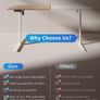 Electric Standing Desk Height Adjustable For Gaming and Computer 120 x 60cm Sit Stand Home Office with Memory Smart Pannel 4 Pieces Splice Board Oak Image 9