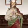 Antique Sacred Heart Statue 17 Inches 43 cm Image 3