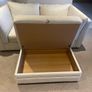Two Seater Off-White Couch with Storage Foot Rest Image 3