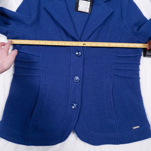 Your Sixth Sense Royal Blue Wool Knit Tailored Jacket Blazer Size L/XL