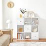 bookcase, office cabinet, bookshelf, standing shelf with 3 doors, with 9 cubes, for office, study, living room, children's room, modern, white Image 3