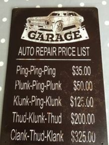 Garage Prices Metal Wall Plaque