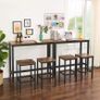 _Bar Table, Fine High Table, Kitchen Table, 120 x 40 x 100 cm, Dining Table, with Sturdy Metal Frame, Easy Assembly, Rustic Brown and Black Image 4