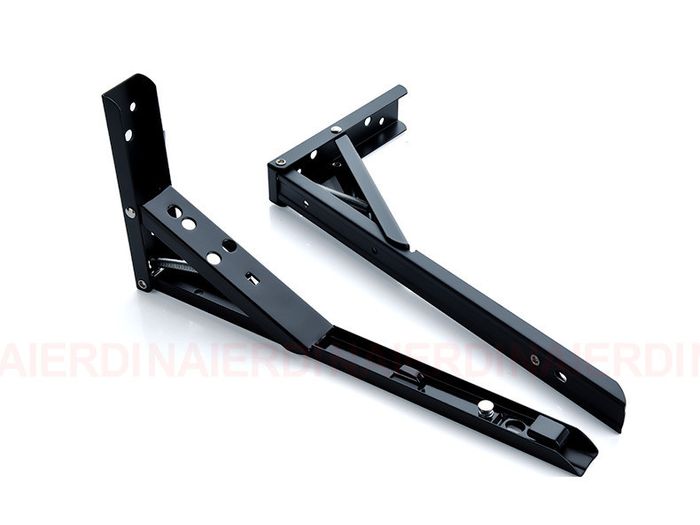 BRAND NEW Black 10inch 2PCS Stainless Steel Folding Triangle Bracket