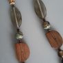 Necklace - Glass - Wood - Green - Brown Image 3