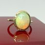 Gold plated Ethiopian Welo Opal Solitaire Ring Image 7