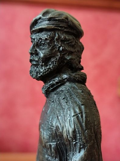 John Letts Fisherman Bronze Resin Sculpture