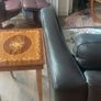 Vintage Mid Century Side Table with a Handmade Marquetry Panel Top Featuring a Floral Motif, Unknown Maker, Presume Italian-Made, Condition Issues, Needs Restoring Image 9