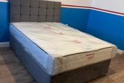 Gray Double bed and headboard