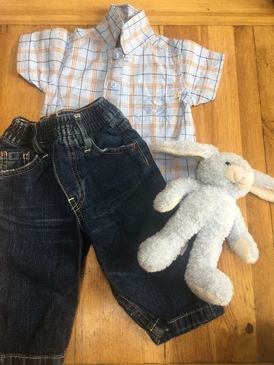Baby Levi jeans and shirt. Age 3 months. Free teddy.