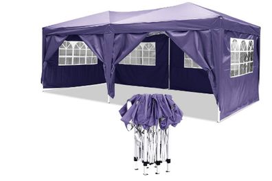 3 x 6 m Garden  Waterproof Popup tent  / Marquee with 4 Side Panels.